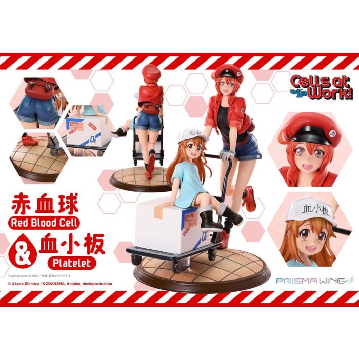 Cells at Work Prisma Wing PVC Statue Red Blood Cell & Platelet 26 cm