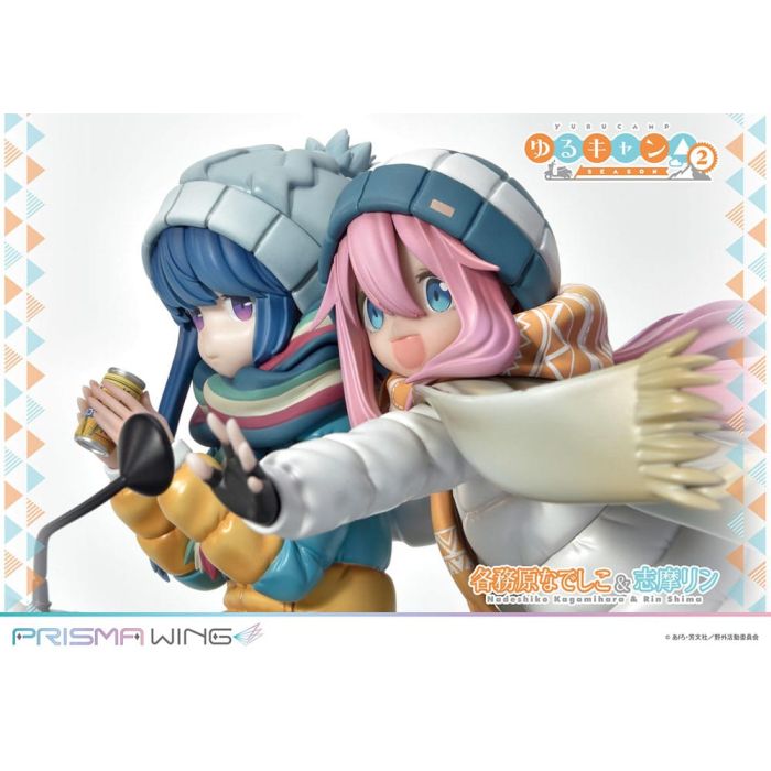 Laid-Back Camp Prisma Wing PVC Statue 1/7 Nadeshiko Kagamihara & Rin Shima 24 cm