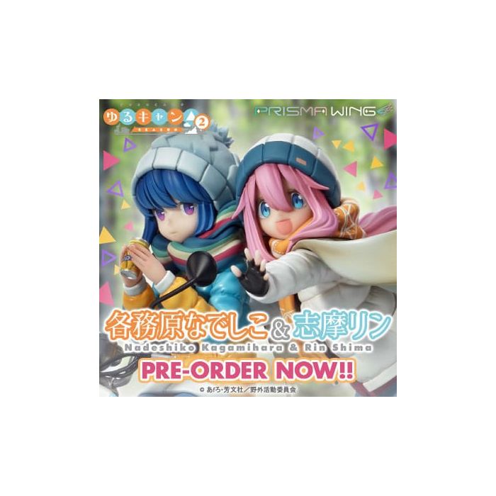 Laid-Back Camp Prisma Wing PVC Statue 1/7 Nadeshiko Kagamihara & Rin Shima 24 cm