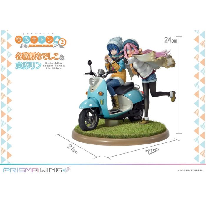 Laid-Back Camp Prisma Wing PVC Statue 1/7 Nadeshiko Kagamihara & Rin Shima 24 cm