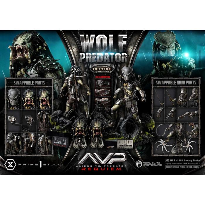 Alien vs. Predator Real Elite Masterline Series Statue 1/3 Requiem Wolf Predator Deluxe Ver. 95 cm     