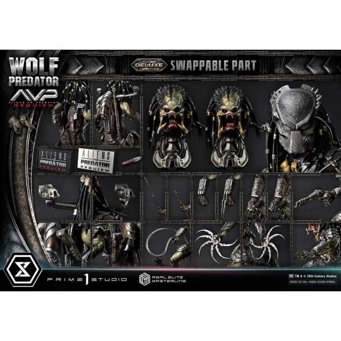 Alien vs. Predator Real Elite Masterline Series Statue 1/3 Requiem Wolf Predator Deluxe Ver. 95 cm     