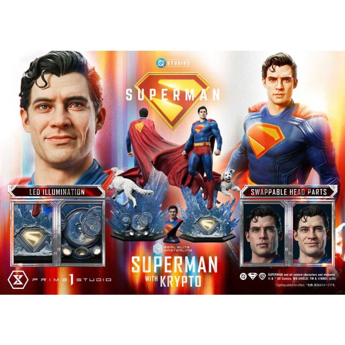 Superman (2025) Real Elite Masterline Series Statue 1/3 Superman with Krypto Bonus Version 95 cm