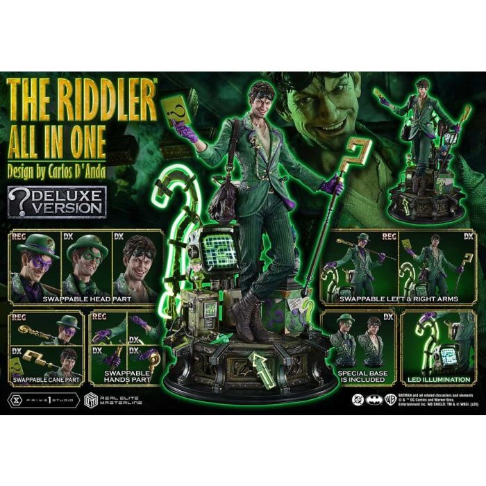 DC Comics Real Elite Masterline Series Statue 1/3 The Riddler All In One (Design by Carlos D'Anda) Deluxe Version 74 cm