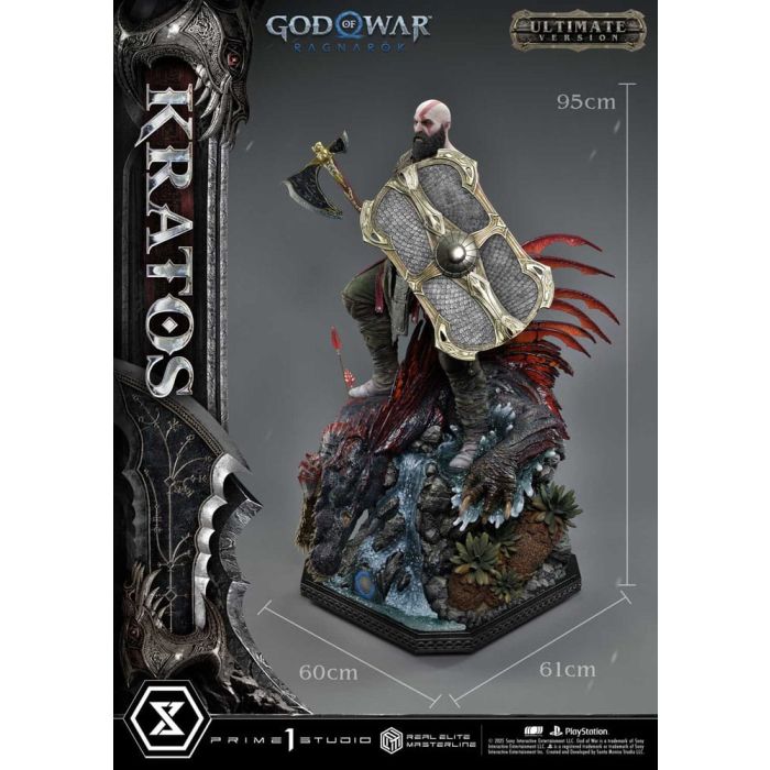 God of War: Ragnarok Real Elite Masterline Series Statue 1/3 Kratos Ultimate Version 95 cm                