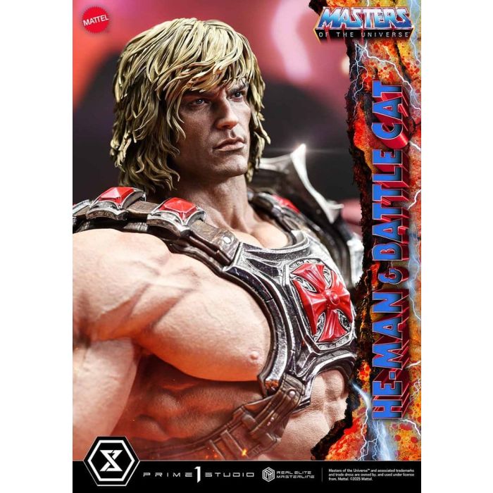 Masters of the Universe Real Elite Masterline Series Statue 1/4 He-Man & Battle Cat 86 cm