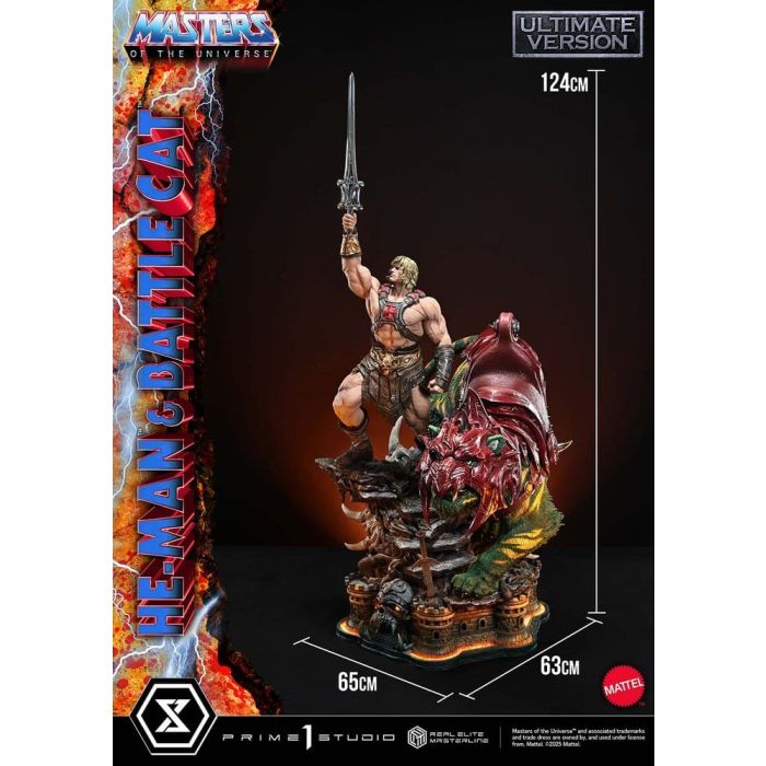 Masters of the Universe Real Elite Masterline Series Statue 1/4 He-Man & Battle Cat Ultimate Version 86 cm