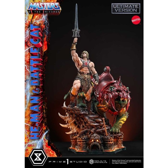 Masters of the Universe Real Elite Masterline Series Statue 1/4 He-Man & Battle Cat Ultimate Version 86 cm