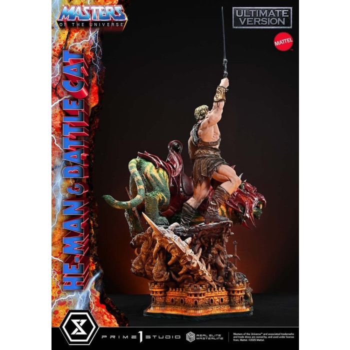 Masters of the Universe Real Elite Masterline Series Statue 1/4 He-Man & Battle Cat Ultimate Version 86 cm