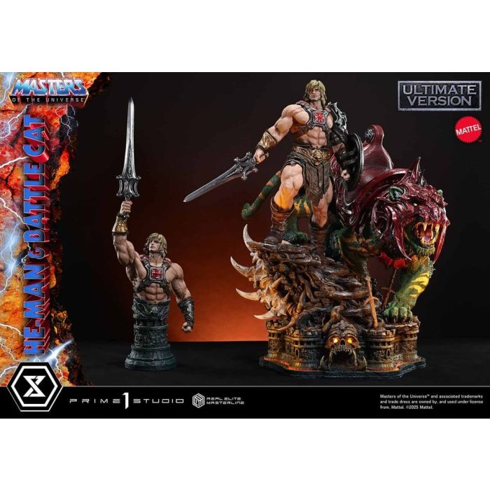 Masters of the Universe Real Elite Masterline Series Statue 1/4 He-Man & Battle Cat Ultimate Version 86 cm