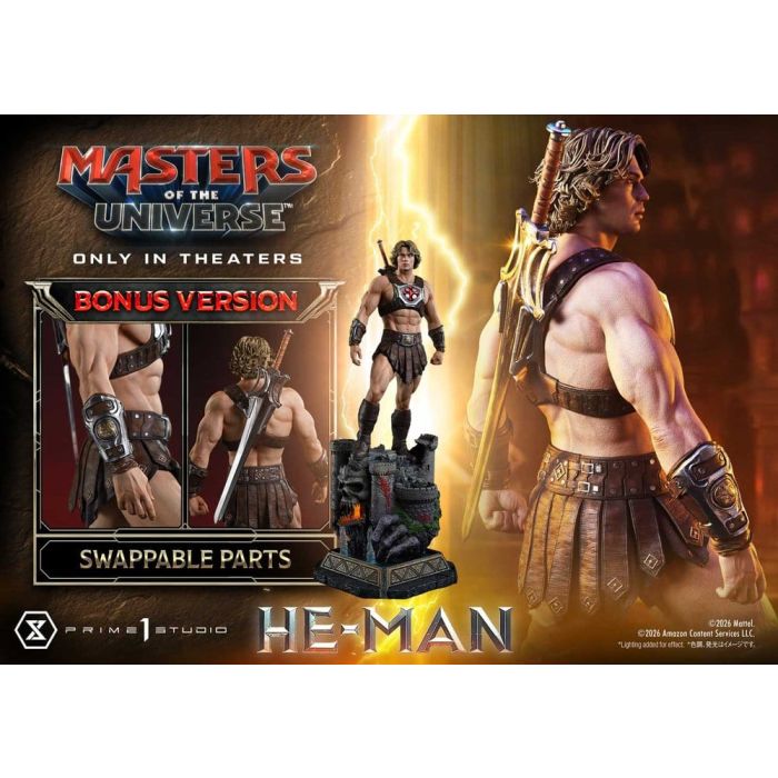 Masters of the Universe (2026 Film) Real Elite Masterline Series Statue 1/3 He-Man DX Bonus Version 117 cm