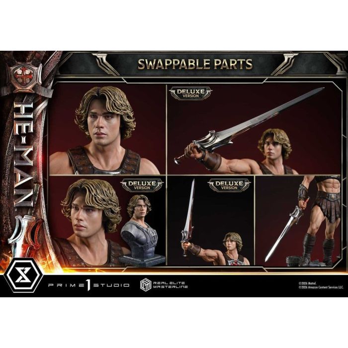 Masters of the Universe (2026 Film) Real Elite Masterline Series Statue 1/3 He-Man DX Bonus Version 117 cm