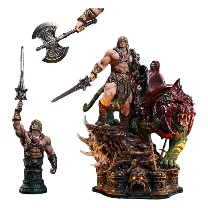 Masters of the Universe Real Elite Masterline Series Statue 1/4 He-Man & Battle Cat Ultimate Bonus Version 86 cm