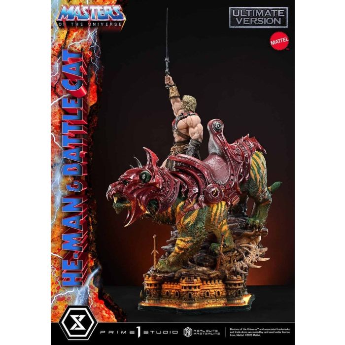 Masters of the Universe Real Elite Masterline Series Statue 1/4 He-Man & Battle Cat Ultimate Bonus Version 86 cm