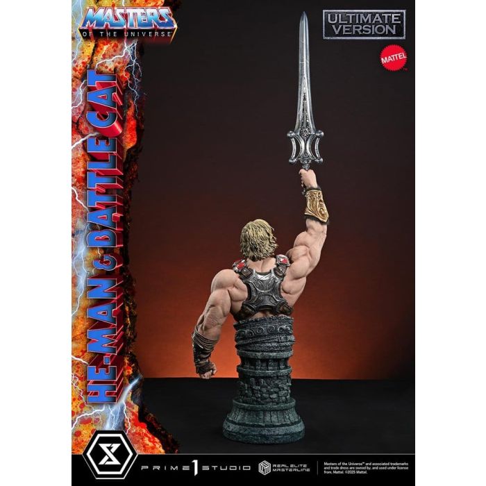 Masters of the Universe Real Elite Masterline Series Statue 1/4 He-Man & Battle Cat Ultimate Bonus Version 86 cm