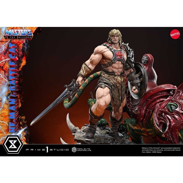 Masters of the Universe Real Elite Masterline Series Statue 1/4 He-Man & Battle Cat Ultimate Bonus Version 86 cm