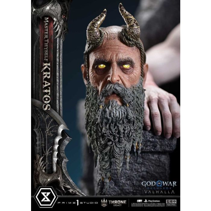 Throne Legacy God of War Series Statue 1/3 Ragnarok Master Thyself Kratos  67 cm