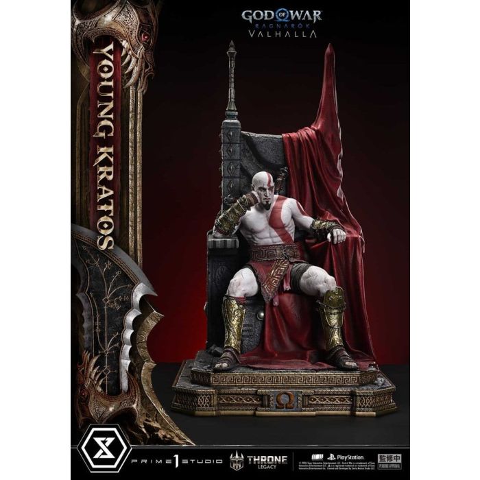 Throne Legacy God of War Series Statue 1/3 Ragnarok Young Thyself Kratos 91 cm