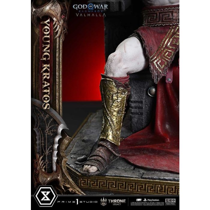 Throne Legacy God of War Series Statue 1/3 Ragnarok Young Thyself Kratos 91 cm