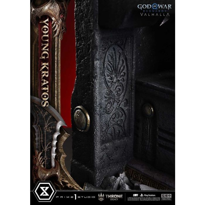 Throne Legacy God of War Series Statue 1/3 Ragnarok Young Thyself Kratos 91 cm