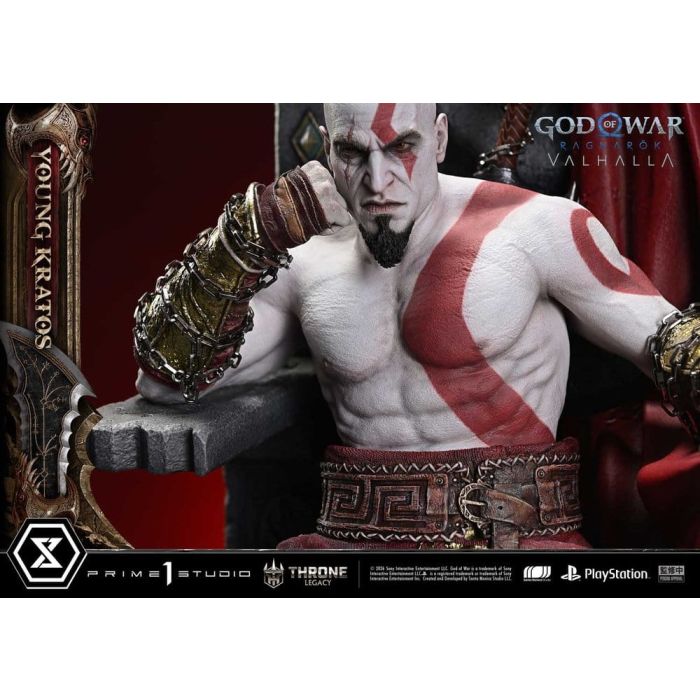 Throne Legacy God of War Series Statue 1/3 Ragnarok Young Thyself Kratos 91 cm