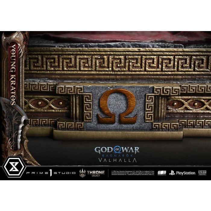 Throne Legacy God of War Series Statue 1/3 Ragnarok Young Thyself Kratos 91 cm
