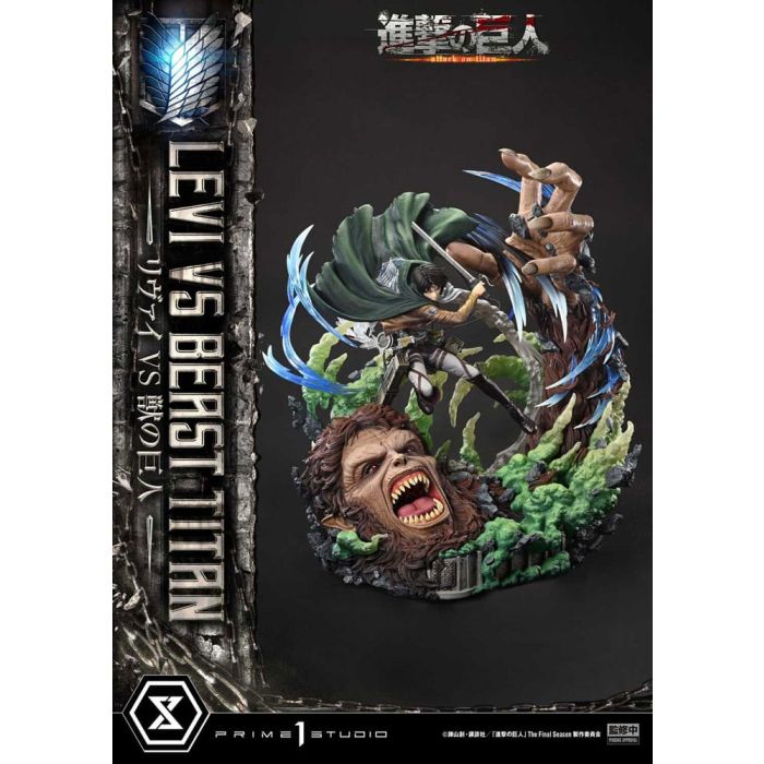 Attack on Titan Ultimate Premium Masterline Series Statue 1/4 Levi Versus Beast Titan 73 cm