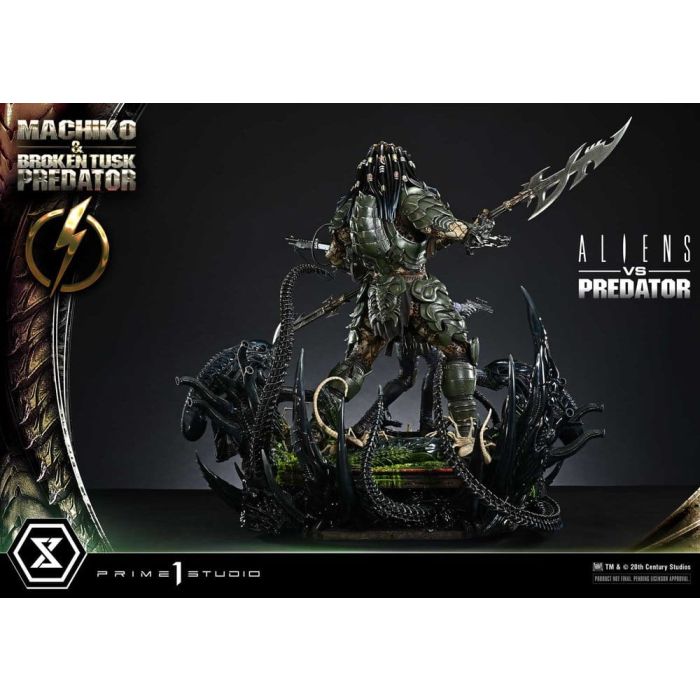 Aliens vs. Predator (Comic) Ultimate Premium Masterline Statue 1/4 Machiko & Broken Tusk Predator 79 cm