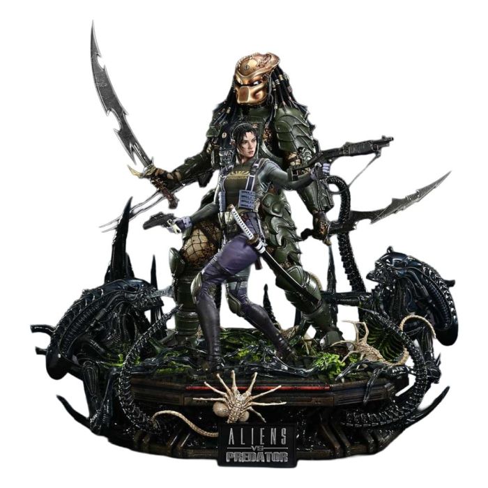 Aliens vs. Predator (Comic) Ultimate Premium Masterline Statue 1/4 Machiko & Broken Tusk Predator Deluxe Version 84 cm