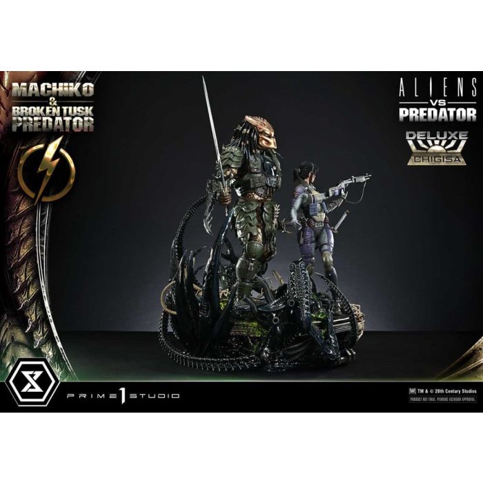 Aliens vs. Predator (Comic) Ultimate Premium Masterline Statue 1/4 Machiko & Broken Tusk Predator Deluxe Version 84 cm