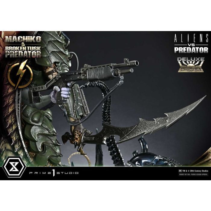 Aliens vs. Predator (Comic) Ultimate Premium Masterline Statue 1/4 Machiko & Broken Tusk Predator Deluxe Version 84 cm
