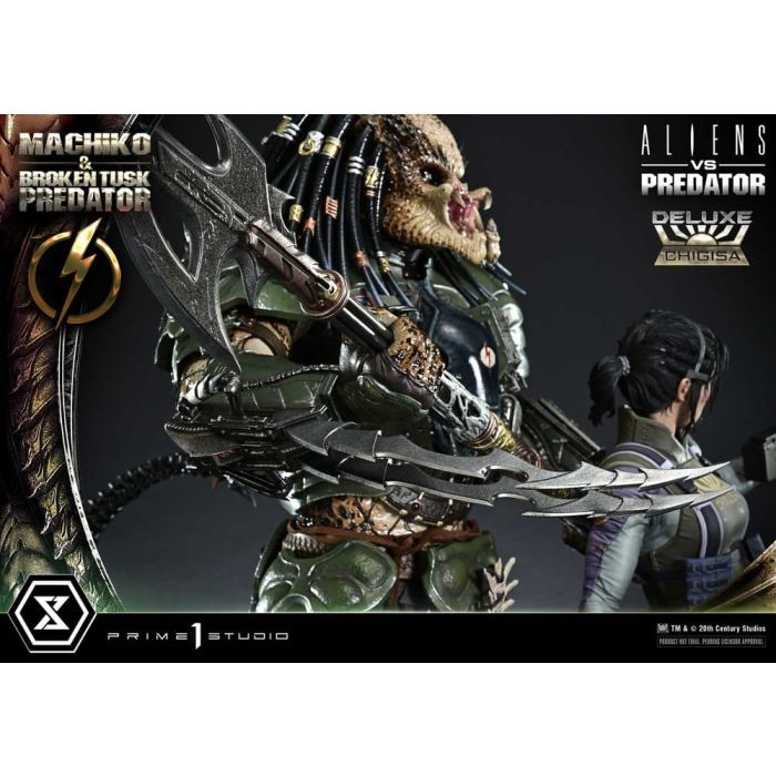 Aliens vs. Predator (Comic) Ultimate Premium Masterline Statue 1/4 Machiko & Broken Tusk Predator Deluxe Version 84 cm