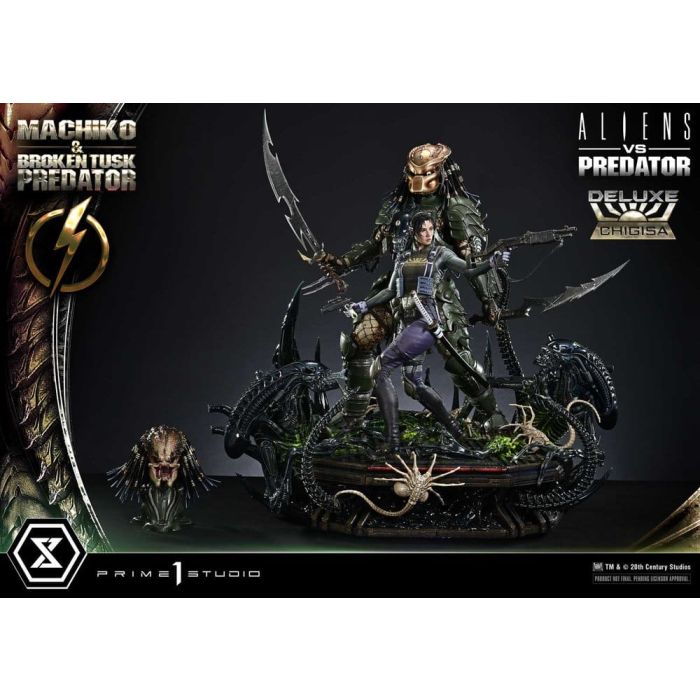 Aliens vs. Predator (Comic) Ultimate Premium Masterline Statue 1/4 Machiko & Broken Tusk Predator Deluxe Version 84 cm