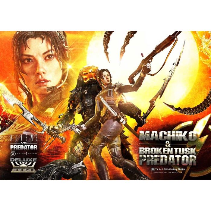 Aliens vs. Predator (Comic) Ultimate Premium Masterline Statue 1/4 Machiko & Broken Tusk Predator DX Bonus Version 84 cm