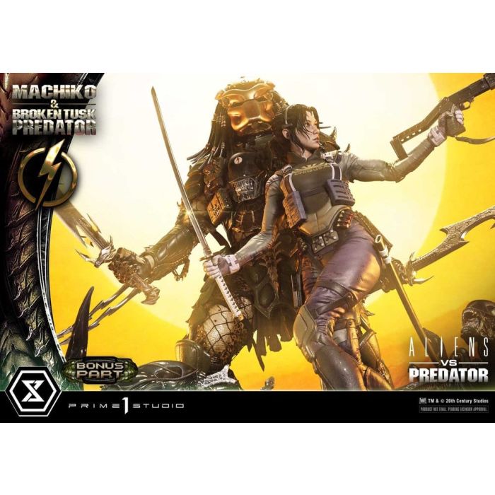 Aliens vs. Predator (Comic) Ultimate Premium Masterline Statue 1/4 Machiko & Broken Tusk Predator DX Bonus Version 84 cm