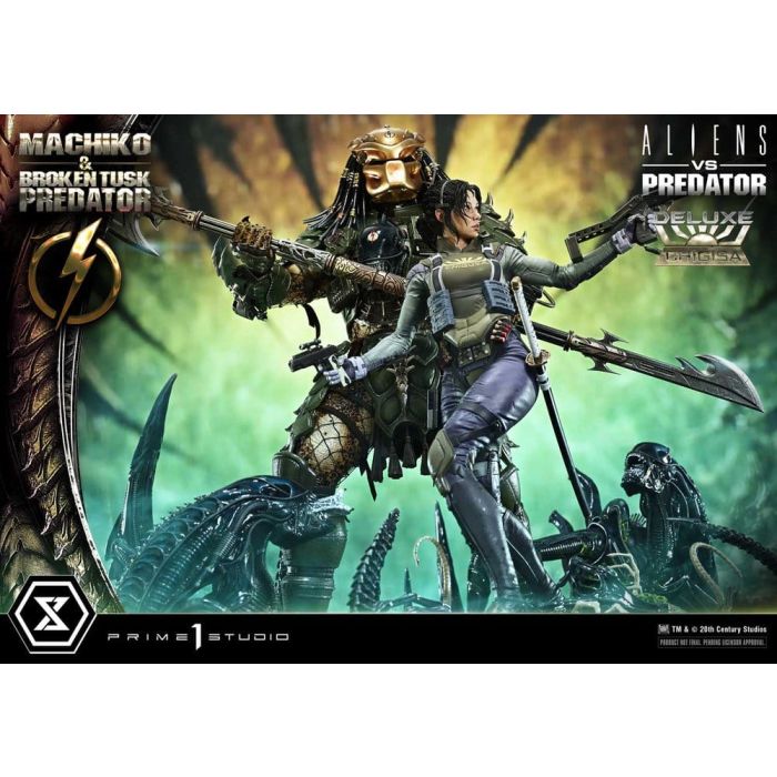 Aliens vs. Predator (Comic) Ultimate Premium Masterline Statue 1/4 Machiko & Broken Tusk Predator DX Bonus Version 84 cm
