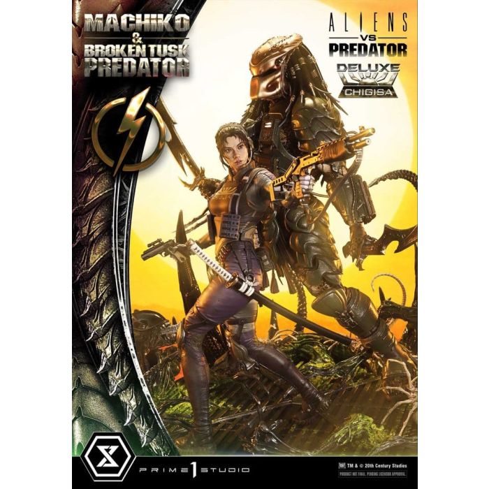 Aliens vs. Predator (Comic) Ultimate Premium Masterline Statue 1/4 Machiko & Broken Tusk Predator DX Bonus Version 84 cm