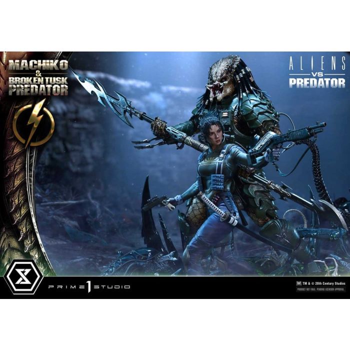 Aliens vs. Predator (Comic) Ultimate Premium Masterline Statue 1/4 Machiko & Broken Tusk Predator DX Bonus Version 84 cm
