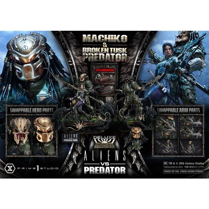 Aliens vs. Predator (Comic) Ultimate Premium Masterline Statue 1/4 Machiko & Broken Tusk Predator DX Bonus Version 84 cm