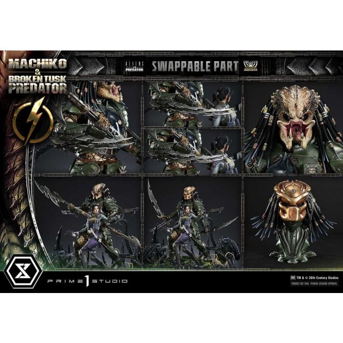 Aliens vs. Predator (Comic) Ultimate Premium Masterline Statue 1/4 Machiko & Broken Tusk Predator DX Bonus Version 84 cm