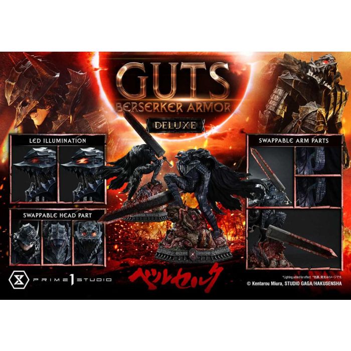 Berserk Ultimate Premium Masterline Series Statue 1/4 Guts, Berserker Armor Grunbeld vs. Guts Deluxe Bonus Version 94 cm 