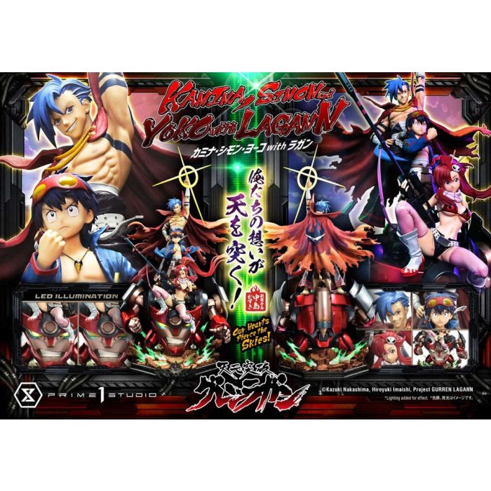 Gurren Lagann Ultimate Premium Masterline Series Statue 1/4 Kamina, Simon & Yoko with Lagann Deluxe Version 97 cm