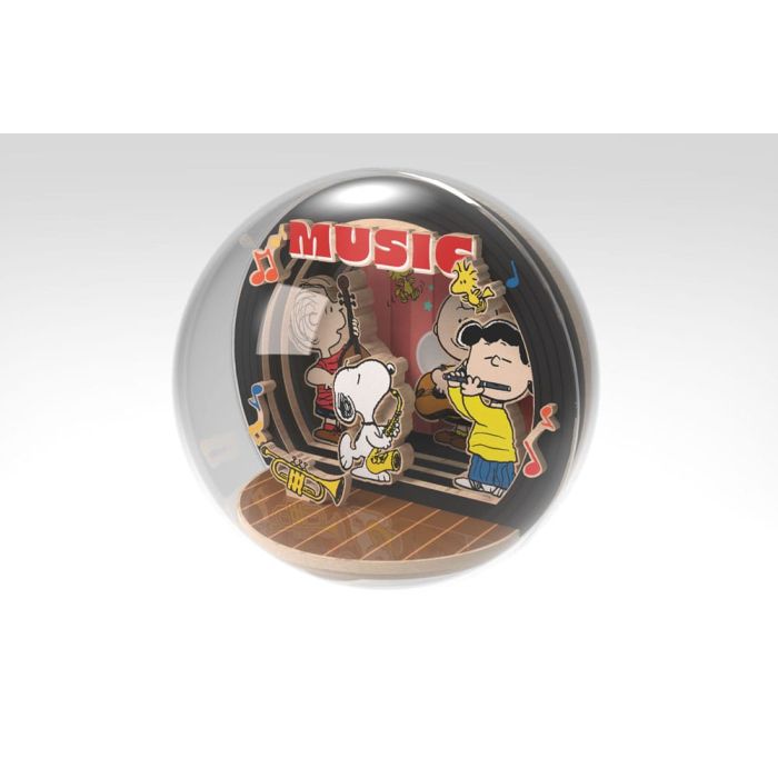 Peanuts Puremind Model Kit Globe Wooden Theater Globe Night of Music