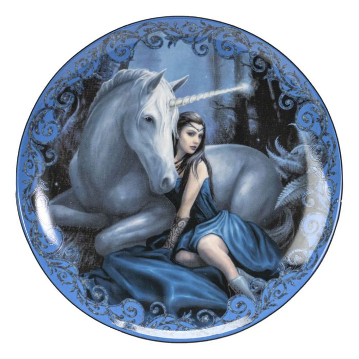 Anne Stokes Plates 4-Pack Unicorn and Maiden
