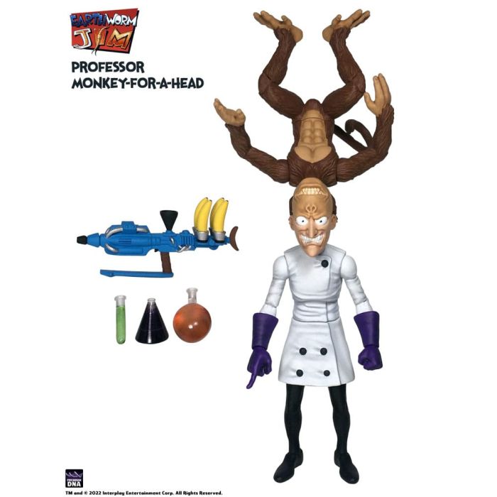 Earthworm Jim Action Figure Wave 1: Professor Monkey-For-A-Head 28 cm