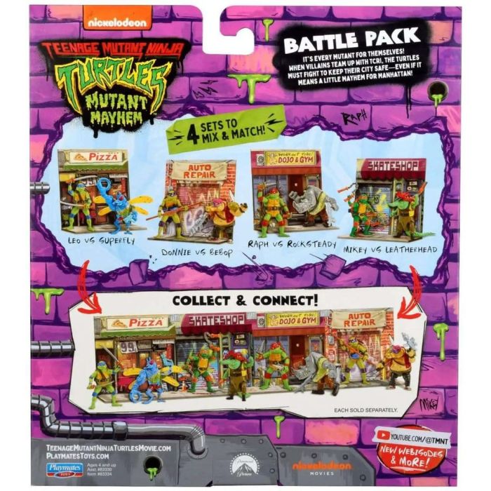Teenage Mutant Ninja Turtles: Mutant Mayhem Battle Pack Action Figures Raphael vs. Rocksteady 11 cm
