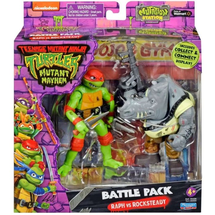 Teenage Mutant Ninja Turtles: Mutant Mayhem Battle Pack Action Figures Raphael vs. Rocksteady 11 cm
