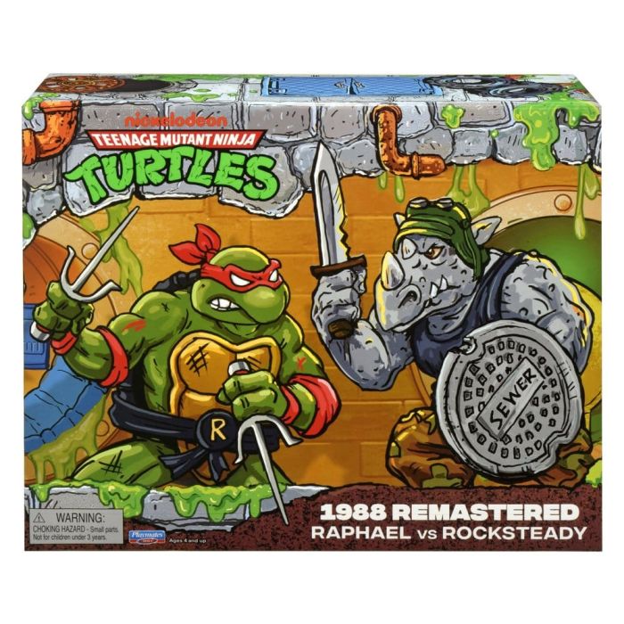 Teenage Mutant Ninja Turtles: Remastered Action Figures Raphael vs. Rocksteady