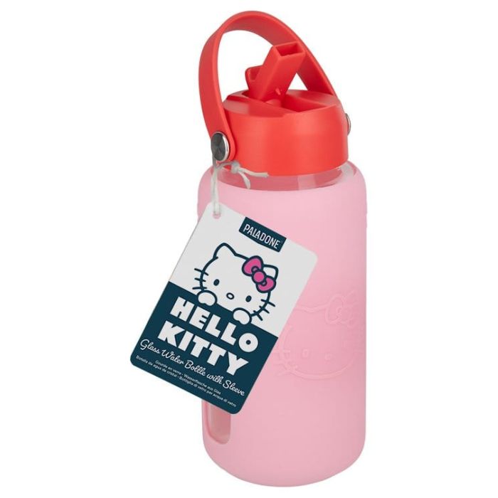 Sanrio Glass Water Bottle Hello Kitty with Sleeve