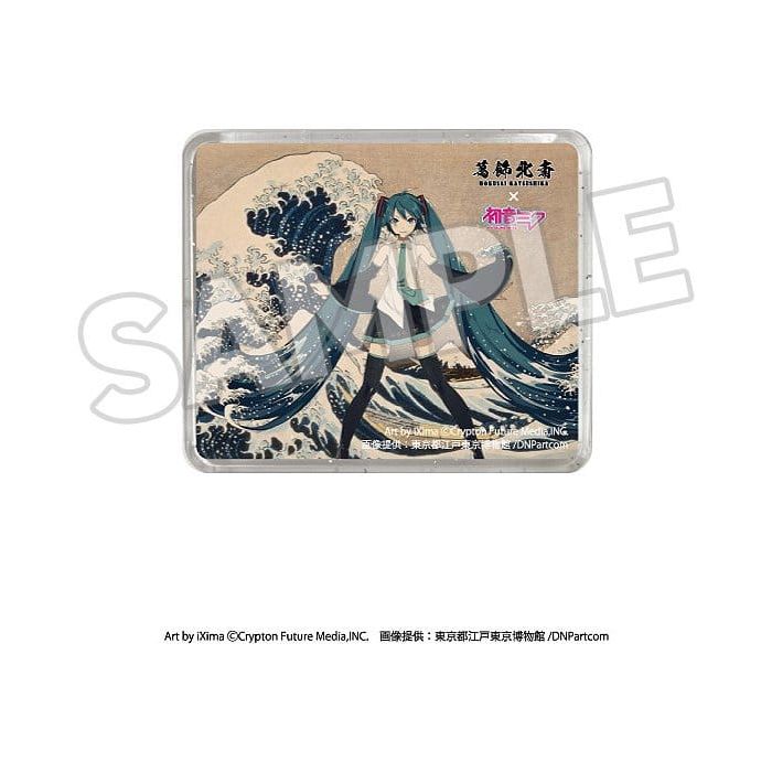 Katsushika Hokusai x Hatsune Miku 3D Magnet Thirty-six Views of Mount Fuji The Great Wave off Kanagawa